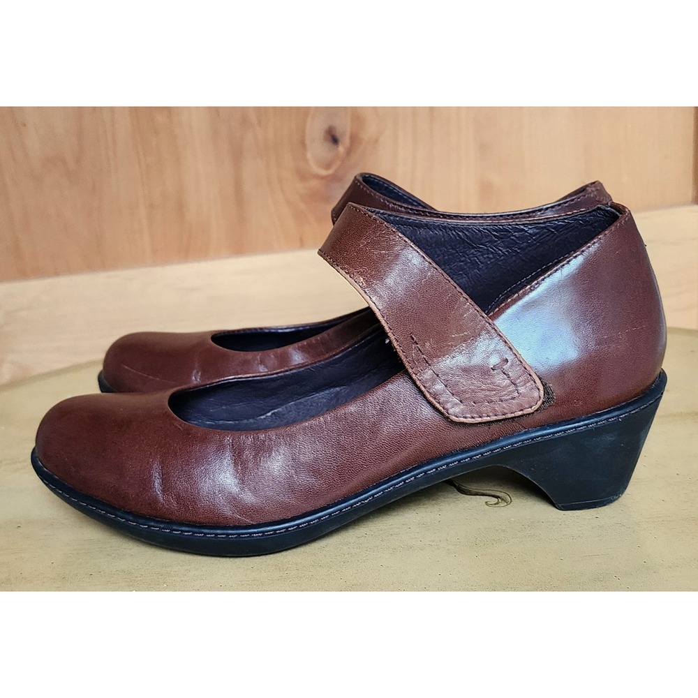 Dansko Bess EU 39 US 8.5 to 9 Brown Leather Mary Jane Pumps Sandals Cottagecore - Picture 2 of 6